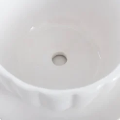 Ceramic Tea Cup Pot Saucer Drainage Hole White (15TDx10cmH)