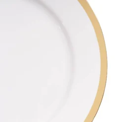 Champagne Gold Rim Charger Plate Pack 4 White (33cmD)