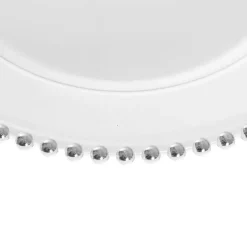 Charger Plate w Silver Beaded Edge Pack 4 Clear (32cmD)