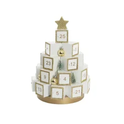 Christmas Advent Calendar Table Top Tree White (29cmDx30cmH)