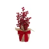 Christmas Berry Burlap Table Top Tree Red (38cmH)