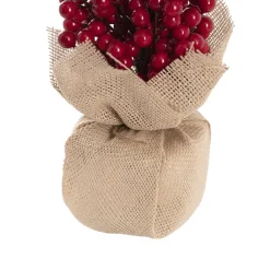 Christmas Berry Burlap Table Top Tree Red (38cmH)