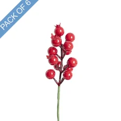 Christmas Berry Pick Pack 6 Red (20cmH)