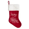 Christmas Stocking Red & White (30x21x47cmH)