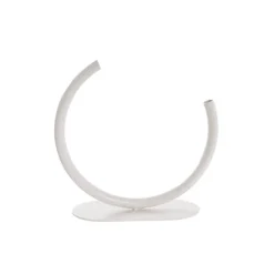 Circular Edging Over Metal Vase White (25cmH)