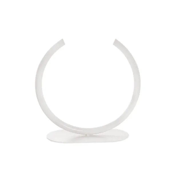 Circular Metal Vase White (25cmH)