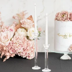 Classic Crystal Glass Candle Holder Clear (23cmH)