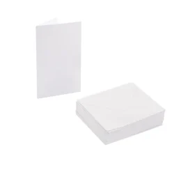 Classic Folded Card & Envelope Blank White Pack 25(10cmx6.5)