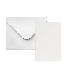 Classic Folded Card & Envelope Blank White Pack 25(10cmx6.5)