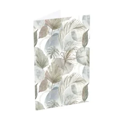 Classic Gift Card & Envelope Neutral Leaves Pk25(6.5x10cmH)