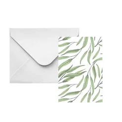 Classic Gift Card & Envelope Gum Leaves Pk25 (6.5x10cmH)