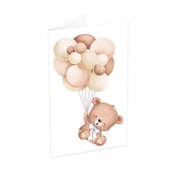 Classic Gift Card & Envelope Balloon Bear Pk25 (6.5x10cmH)