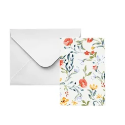 Classic Gift Card & Envelope Elegant Blooms Pk25(6.5x10cmH)