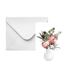 Classic Gift Card & Envelope Natives Vase Pk25 (6.5x10cmH)