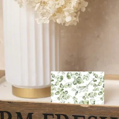 Classic Gift Card & Envelope Eucalyptus Pk25 (6.5x10cmH)