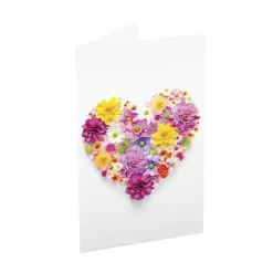 Classic Gift Card & Envelope Heart Blooms Pk25 (6.5x10cmH)