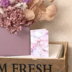 Classic Gift Card & Envelope Pink Marble Pk25 (6.5x10cmH)