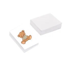 Classic Gift Card & Envelope Bear & Flowers Pk25(6.5x10cmH)