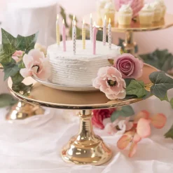 Classic Metal Cake Stand Chrome Gold (40cmDx25cmH)