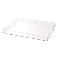 Clear Acrylic Tray Rectangular w Handles (40x30x4cmH)