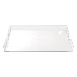 Clear Acrylic Tray Rectangular w Handles (40x30x4cmH)