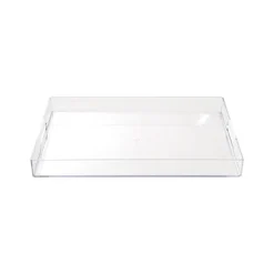 Clear Acrylic Tray Rectangular w Handles (35x25x4cmH)