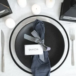 Clear Charger Plate w Black Edge Pack 4 (33cmD)