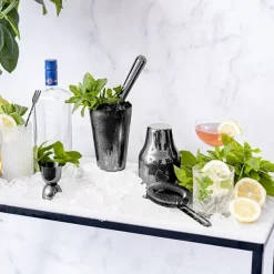Cocktail Shaker 5PC Set Metallic Black