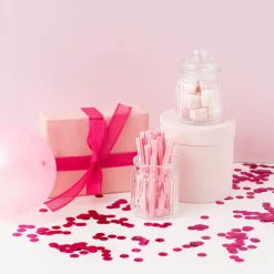 Confetti Round Shape 25g Bag (1.5cmD) Metallic Hot Pink