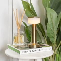 Cordless Designer LED Table Lamp Gold (21cmH)