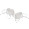 Corsage Pearl Wrist Bracelet w Ribbon Pack 2 White (8Lx4cmH)