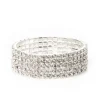 Corsage Wrist Bracelet Diamante x 5 Strand Clear
