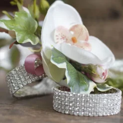 Corsage Wrist Bracelet Diamante x 4 Strand Clear