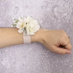 Corsage Wrist Bracelet Pack 2 Slap Snap Nude (21cmLx2.5cmH)