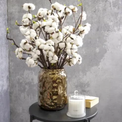 Cotton Branch 6 Heads White (Head Size 5cm x 85cmH)