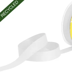 Cotton Ribbon Recycled rPET Material Warm White (25mmx25m)