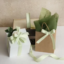 Cotton Ribbon Recycled rPET Material Pistachio (25mmx25m)