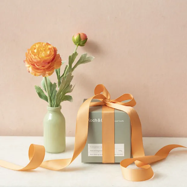 Cotton Ribbon Recycled rPET Material Peachy Keen (25mmx25m)