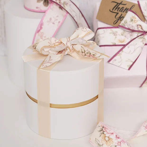 Cotton Ribbon Vintage Floral Flowers Cream (38mmx10m)