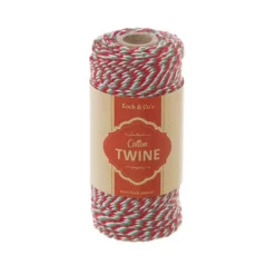 Cotton Twine 2mm X 100m Red Green White