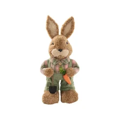 Country Male Bunny w Shovel & Carrot Green (38cmH)