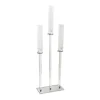 Crystal Glass 3 Head Linear Pillar Candelabra Clear (96cmH)