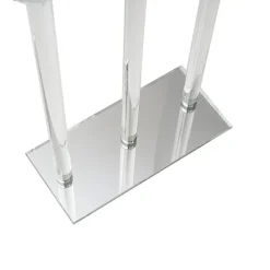 Crystal Glass 3 Head Linear Pillar Candelabra Clear (96cmH)