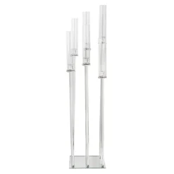 Crystal Glass 6 Head Spiral Pillar Candelabra Clear (130cmH)