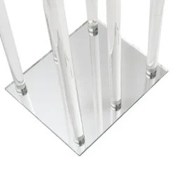 Crystal Glass 6 Head Spiral Pillar Candelabra Clear (130cmH)