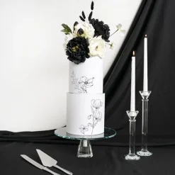 Crystal Glass Cake Stand Low Rise Clear (30cmDx11.5cmH)