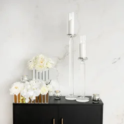 Crystal Glass Cylinder Candle Holder Clear (60cmH)