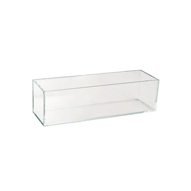 Crystal Glass Rectangle Low Rise Trough Clear (30.5x10cmH)