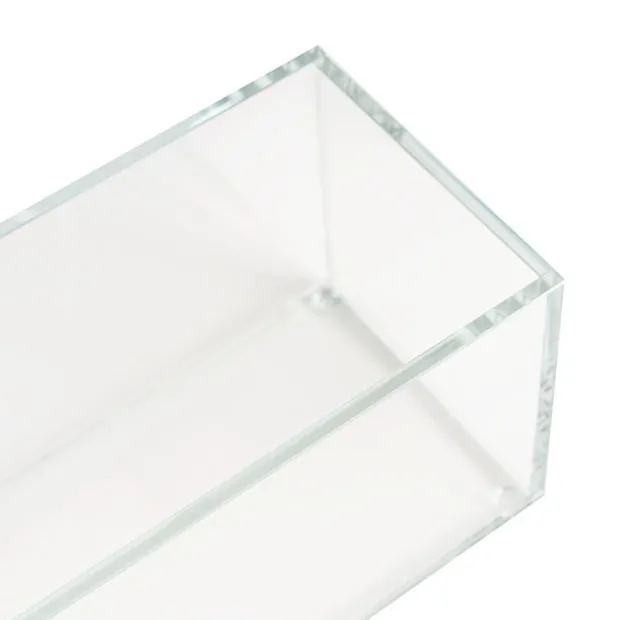 Crystal Glass Rectangle Low Rise Trough Clear (30.5x10cmH)
