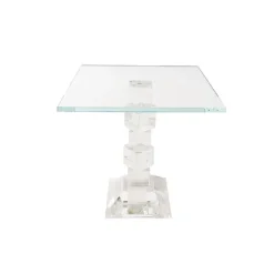 Crystal Glass Square Cake Stand Clear (23x22cmH)
